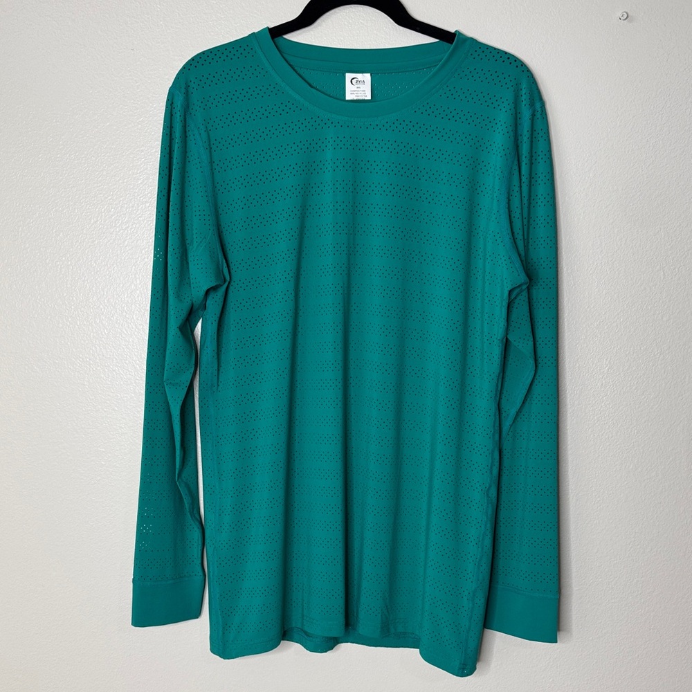 Zyia Active Women's Teal Long Sleeve active wear Top athleisure XXL